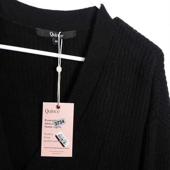 New Quince Mongolian Cashmere Oversized Boyfriend Cardigan Sweater Medium 3734 - Picture 9 of 10